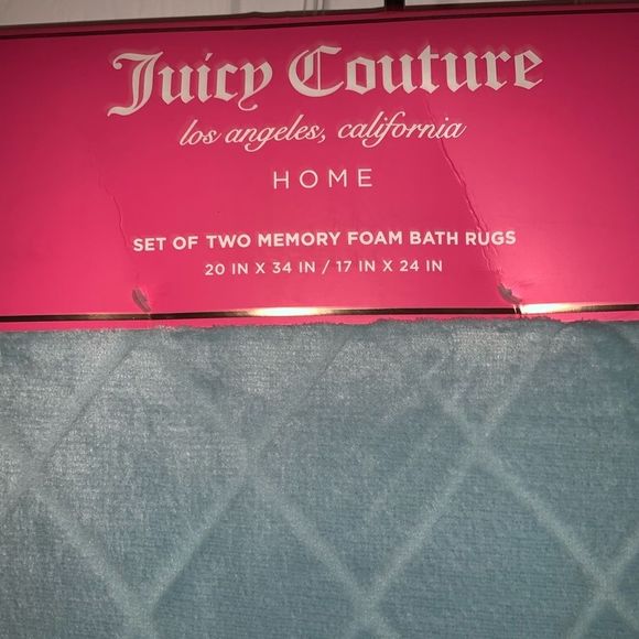 NWT Set Of Two Light Blue Juicy couture bath mats - Picture 4 of 4